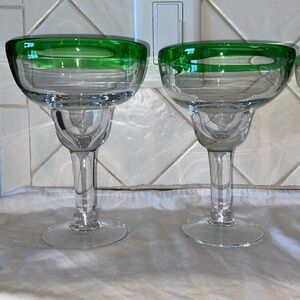 Like new Set of 4 Hand Blown Margarita Glasses